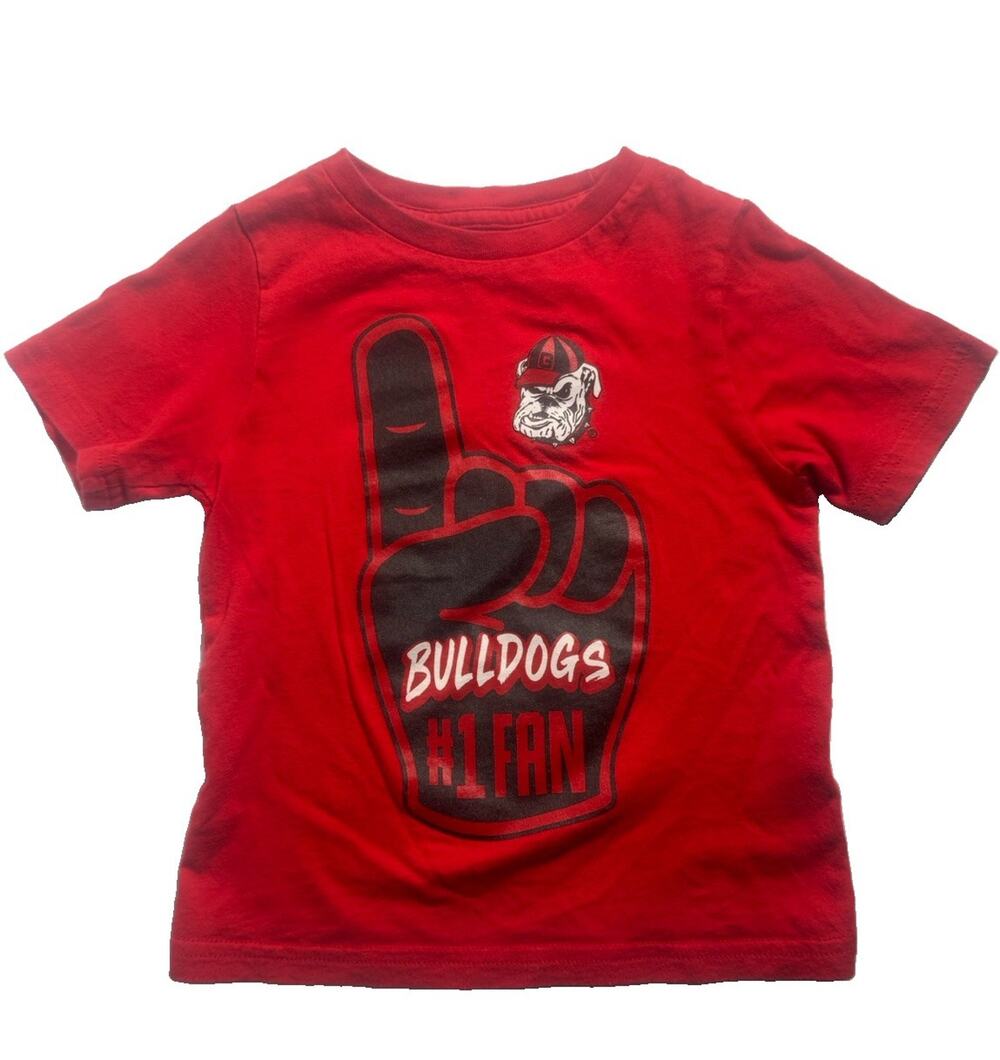 Georgia Bulldogs Toddler 3T Red #1 Fan Foam Finger T-Shirt UGA Football